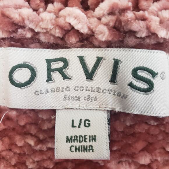 Orvis Chenille Pullover Crew Neck Sweater Size L Large - Picture 3 of 6